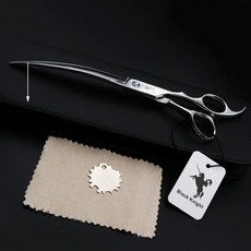 애완 동물 미용 가위 개와 고양이를위한 전문 직선 곡선 헤어, 2.1 pcs add case, 1개