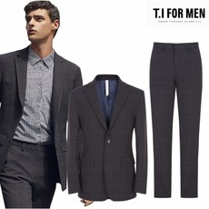 티아이포맨 (T.I FOR MEN) 울혼방 체크 셋업수트(M188MJK109M_S)
