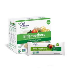 Plum Organics 베이비스낵 웨이퍼 애플 Baby Teething Wafers Apple Greens 15g 총 18개입, 1
