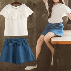kirahosi 여아 스커트 데님 반바지 치마바지 아동 여름 36호+ 덧신 증정 ANwapxrb
