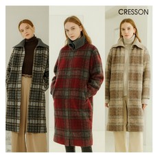 크레송 여성 알파카 체크 집업코트 3종 택1 C2131CT03