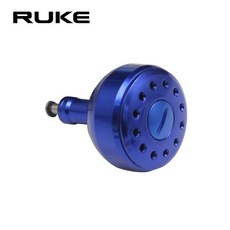 RUKE 낚시 핸들 손잡이 회전 휠 타입 가공 금속 낚시 릴 핸들 손잡이 미끼 주조 스피닝 릴 액세서리, 38MM bule