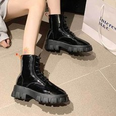 여성데일리레이스업플랫워커부츠