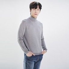 BY파크랜드 그레이 소프트 카라멜 롱터틀 니트 스웨터.GWL21423