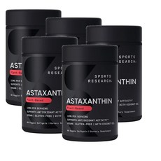 스포츠리서치 아스타잔틴 비건 12mg 소프트젤 Sports Research Astaxanthin, 60정, 5개