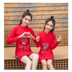 여자아기원피스 여아원피스 여아드레스원피스 여자아동원피스 인싸템 차이나 복고풍 패밀리룩 어머니 여성 공연복 슬림핏
