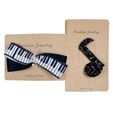 음악 머리핀 피아노 연주회 머리삔 바이올린 헤어 장식 콩쿨 연주 헤어핀 8분음표 공연 집게핀 세트 070820RM