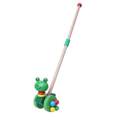 안전한 보행기 나무 밀기 장난감 활동 워커 아기 남아 아이, [06] Frog, 1개