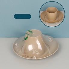 밥 껍질 분해성 일회용 식기 그릇 젓가락 세트 4 종 3 연회 상업 환경 보호 두꺼운, 13 Rice husk 2-in -1 bone dish, 1개