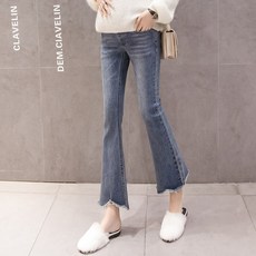봄 여름 임산부 데님 나팔 청바지 임부복 청바지 팬츠