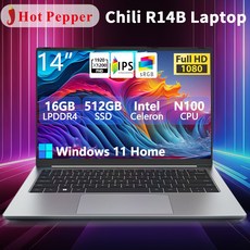 Hot peppe Laptop 14 FHD 1920*1080 Intel N100 RAM 16GB SSD 512GB 6600mAh Notebook