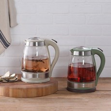 리빙아트 디오바코 레트로 전기 유리포트 1.8L택1, 상세설명 참조, 그린