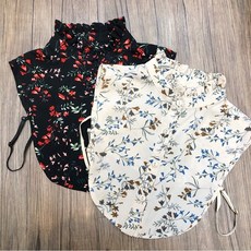 목만있는 프릴블라우스)목만있는카라 끈 페이크카라 가짜카라 넥케이프카라 훼이크 목카라 셔링넥 플라워