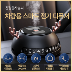 믿추 차량용 자동분사 아로마오일 친절한 사슴씨 블랙 차량용 방향 태양열 자동충전 자동분사 자동전원조절 프랑스산 원료 최고부향률 퍼퓸등급 새차선물 고급 명품 디퓨져!!, 우드세이지 앤 씨솔트