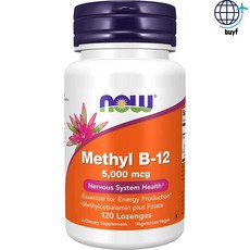 나우푸드 보충제 메틸 B-12 (메틸코발라민) 5 000mcg 태블릿 120정, 1개, 상세설명참조