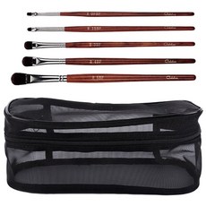 Galatea 葛拉蒂 紅木系列魅影眼唇刷具組 5入 Set, 化纖毛刷毛, 紅木柄, 1組