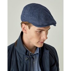 닥스 남성 20FW [Premium 캐시미어] 네이비 패턴 울캐시미어 혼방 헌팅캡 DMHE0F301N2