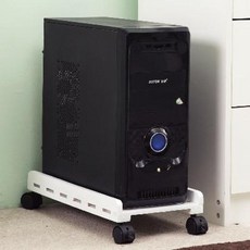 컴퓨터 본체 받침대 화이트 원목 방습대 트롤리 PC 착지매트 높이 이동형 도르래기 박스, 01 가대형 무칠내경 22x50CM 메인프레
