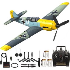 제어 RTF 비행기 4채널 6축 자이로 파크 플라이어 RC BF109 WW2 워버드 항공기 및 용 선물, 01 멀티컬러., 1개