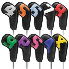 빅넘버 아이언 커버 세트 10개 (1세트) 골프 고급재질 고급디자인, 블랙_컬러넘버, 1개