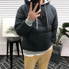 논노 배색패딩 아노락 4 color