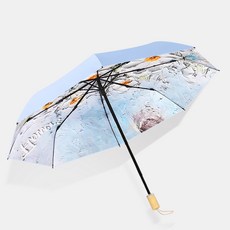 NUNUHANA 손바닥 안의 화원 휴대용 3단 파라솔 겸용 우산 #355