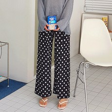 리엣 도트 바지 / 와이드 밴딩팬츠 / 쿨원단- 캐주얼팬츠 / 땡땡이 봄여름 통바지