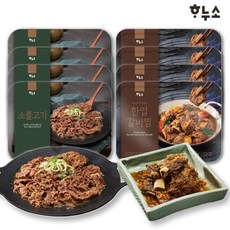 하누소 한입소갈비찜600G4팩+소불고기찜500G 4팩 (총8팩), 단품