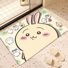 다나에 먼작귀 치이카와 우사치 규조토 발매트 빠른 물 흡수 거실 욕실 +지아싱트레이드 머리띠, 1개, chiikawa-12