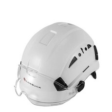 경량 안전모 헬맷 충돌 방지 눈 머리 보호 작업 현장, 흰색 모자 + 투명 고글