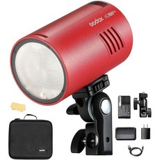 AD100pro Strobe 플래시 라이트 휴대용 100Ws 2600mAh 배터리 2.4G 무선 X 시스템 18000 HSS 0.01-1.5초 사진 촬영 스튜디오용 360 풀, Red AD100Pro