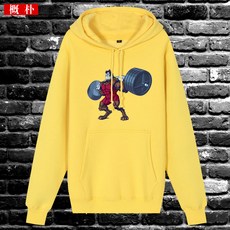 헬스장 회관 고릴라 플라워 프린트 맨투맨 남자 겨울 가을 모자 기모 융 트렌드