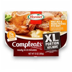Hormel Compleats XL Roast Beef & Mashed Potatoes 호멜 XL 로스트 비프 & 매쉬 포테이토 13oz(369g) 5팩