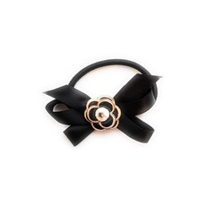 노 브랜드 제품 [Riz-pop] 카멜리아 리본 헤어 고무 black camellia 꽃 패션 잡화 액세서리