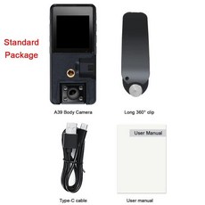 Vandlion A39 풀 1080P HD 미니 카메라 2500mAh 캠코더 180 회전 자전거 카메라 스포츠 DV, Standard Package
