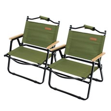 캠프빌리지 접이식 캠핑의자 로우체어 일반형 1+1, 일반형 카키