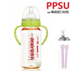 아이 패드 리 (ivory) ppsu 젖병 의 넓 은 구경 밴드 손잡이 빨대 신생아 젖병 영유 아 빨대 잔 t - 330ml 국자 세트 t - 17 - 그린, 상세페이지 참조