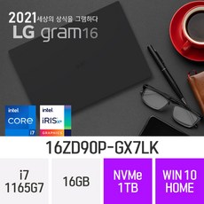LG 2021 그램16 16ZD90P-GX7LK [입고완료 오늘출발], 16GB, 1TB, 윈도우 포함