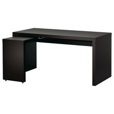 패널인출식책상 블랙브라운 말름 151x65 cm, 기본