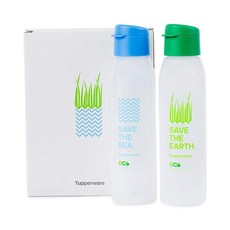 Tupperware 라운드 500m 플립탑 보틀 쿨 앤 시크 Save Earth Save Sea, 2개