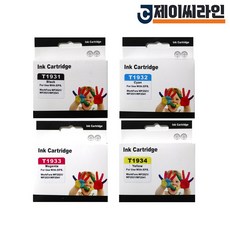 엡손 재생잉크 T193 CMYK 4색 세트 Work Force 2521 2531 2541, 1개, 재생_T193_4색세트