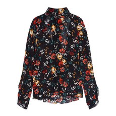 데렉램 18FW 여성 DP81769VF-L/S MOCK NECK OPEN BACK BLOUSE W/ RUFFLE DETAIL (BLACK) 블랙 DP81769VF