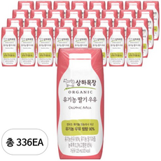 상하목장 유기농 딸기우유, 336개, 125ml