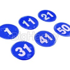 해피ONE 1P 원형 62MM 에폭시 번호판 블루 50, 1개
