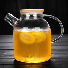 무드 대나무뚜껑 유리 주전자 1.8L 차내리는주전자, 본상품