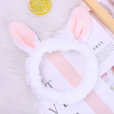 토끼 세안밴드 소프트 세면 헤어밴드, 4개, 화이트