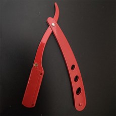 남성용 이발소 면도기 스트레이트 엣지 면도칼 수염 면도 및 관리 교체 가능한 블레이드 면도칼, 빨간, 1개