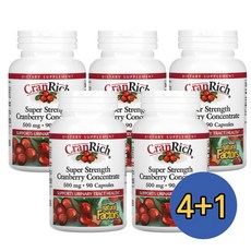 내추럴 팩터스 크랜베리 농축물 500mg 90정 5통, 90캡슐, 5개
