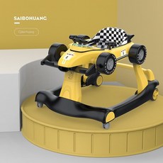 안전한 보행기 베이비 워커 안티-오-다리 다기능 유아 앉아서 듀얼 사용을 밀어, [02] Yellow, 1개