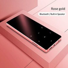블루투스 스피커가 있는 MP3 플레이어 터치 키 내장 8GB 16GB HiFi 금속 미니 휴대용 워크맨 라디오 FM 녹음, 04 분홍색_03 16GB, 분홍
